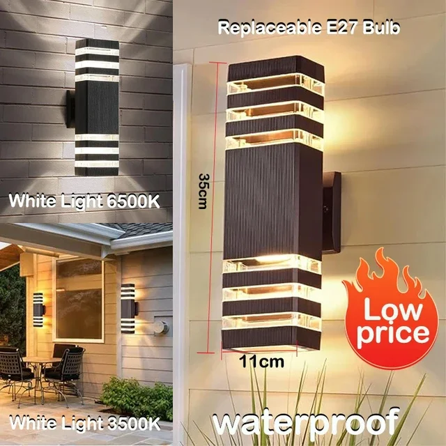 LED Outdoor Waterproof Wall Light Decor Socket External Stairs Fitter Holder E27 Lighting Bedroom Fixture Home Lamp Wall Street - Image 19