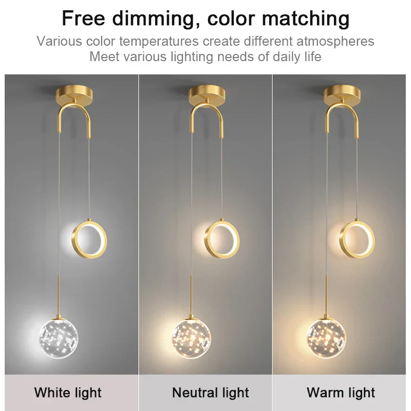 LED Pendant Light Hanging Lamp for Living Room Bedroom Dining Table Home Decor - Image 4