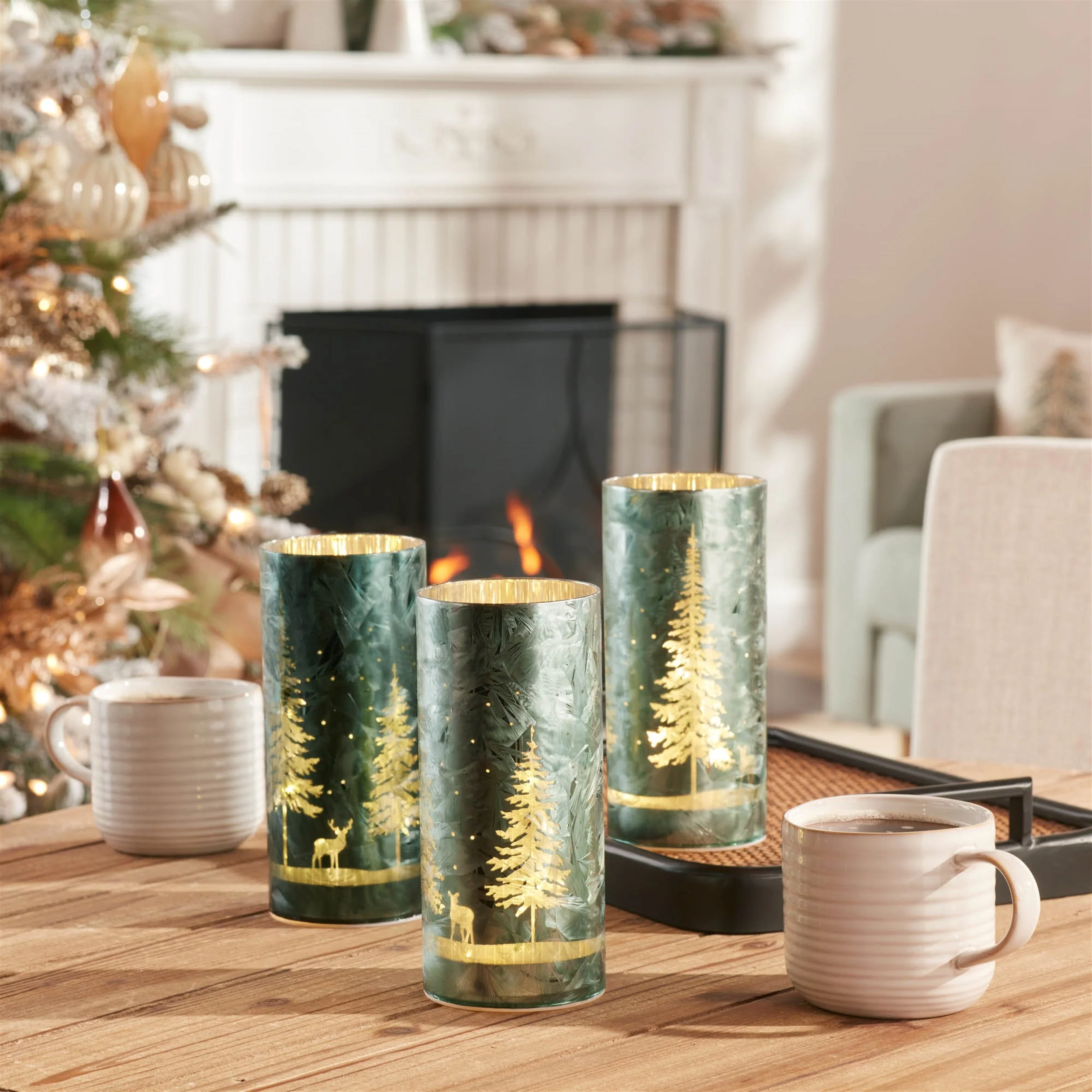 LED Pine Tree Luminary (Set of 3) - Image 2