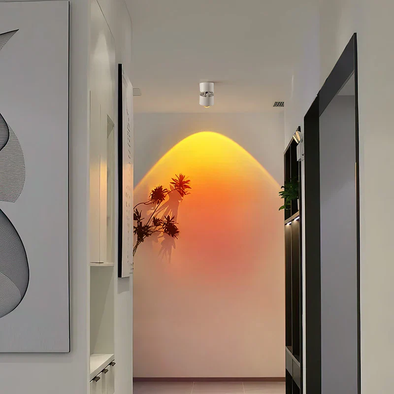 LED Recessed Ceiling Downlight Sunset Projection Rainbow Night Light Bedroom Decor - Image 2