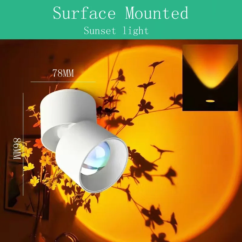 LED Recessed Ceiling Downlight Sunset Projection Rainbow Night Light Bedroom Decor - Image 7