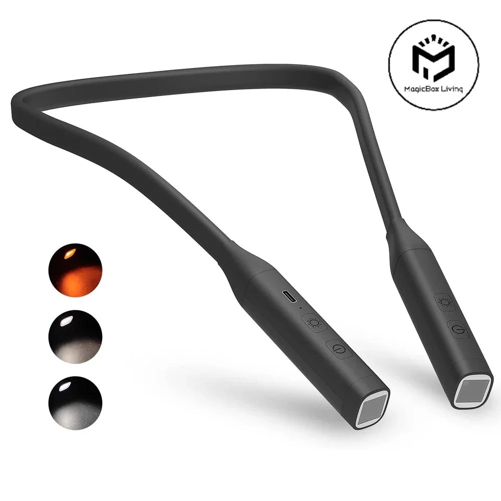 LED Rechargeable Neck Reading Light 3 Color Stepless Dimming Book Light - Image 2