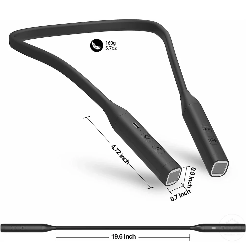 LED Rechargeable Neck Reading Light 3 Color Stepless Dimming Book Light - Image 7