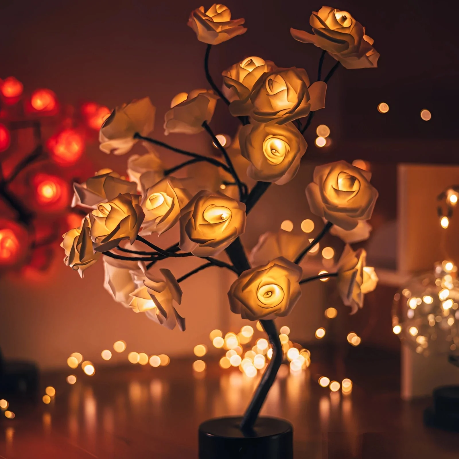 LED Rose Lamp Romantic Light Up Flower Night Light Valentine Gift - Image 2