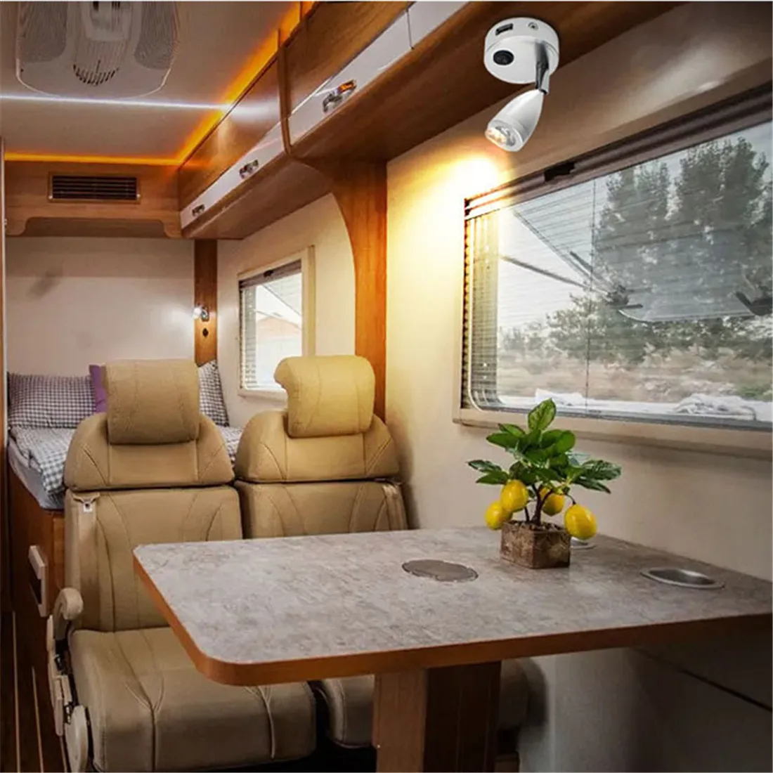 LED RV Reading Light 12V/24V with USB Port – Camper, Boat, Trailer Interior Lamp - Image 6