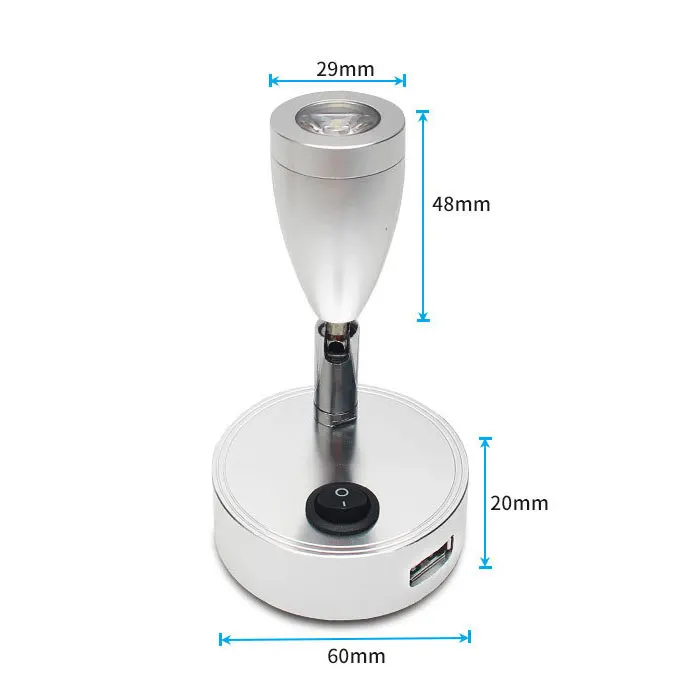 LED RV Reading Light 12V/24V with USB Port – Camper, Boat, Trailer Interior Lamp - Image 7