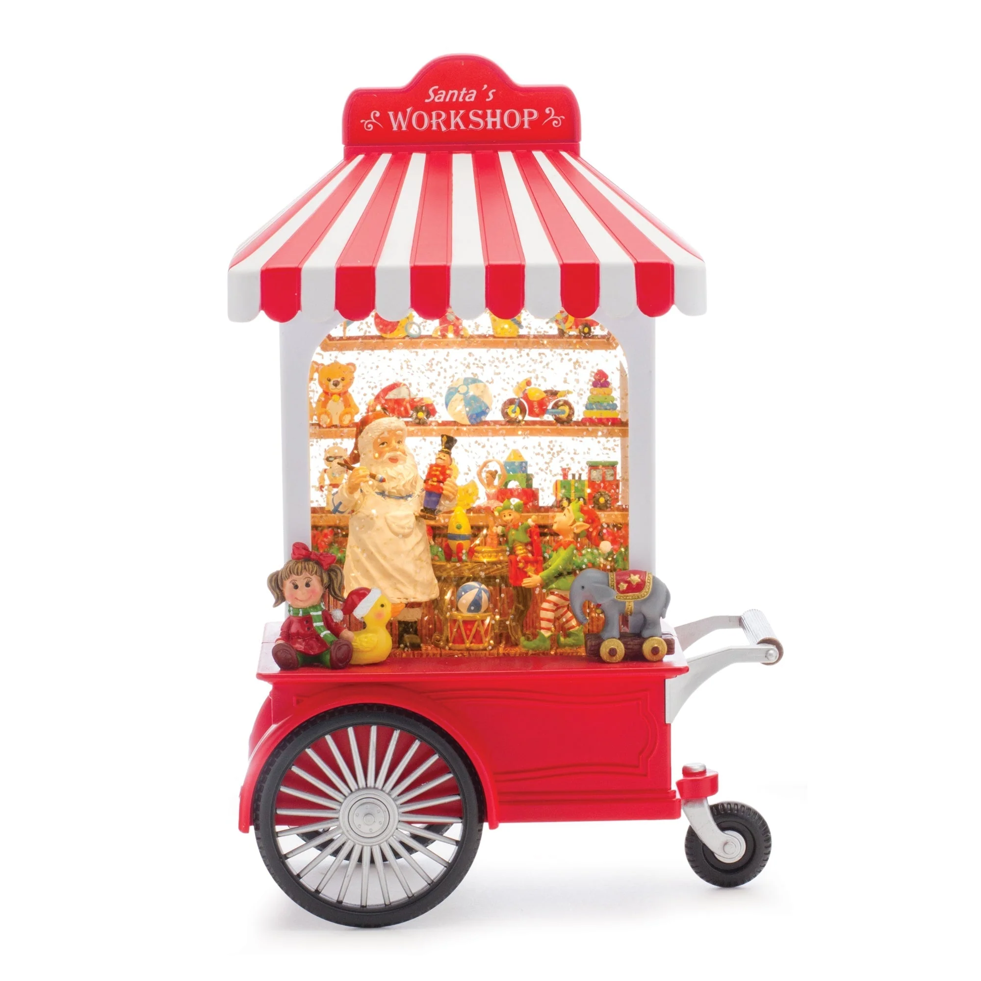 LED Snow Globe Santa's Workshop Stand 10.75"H - Image 2
