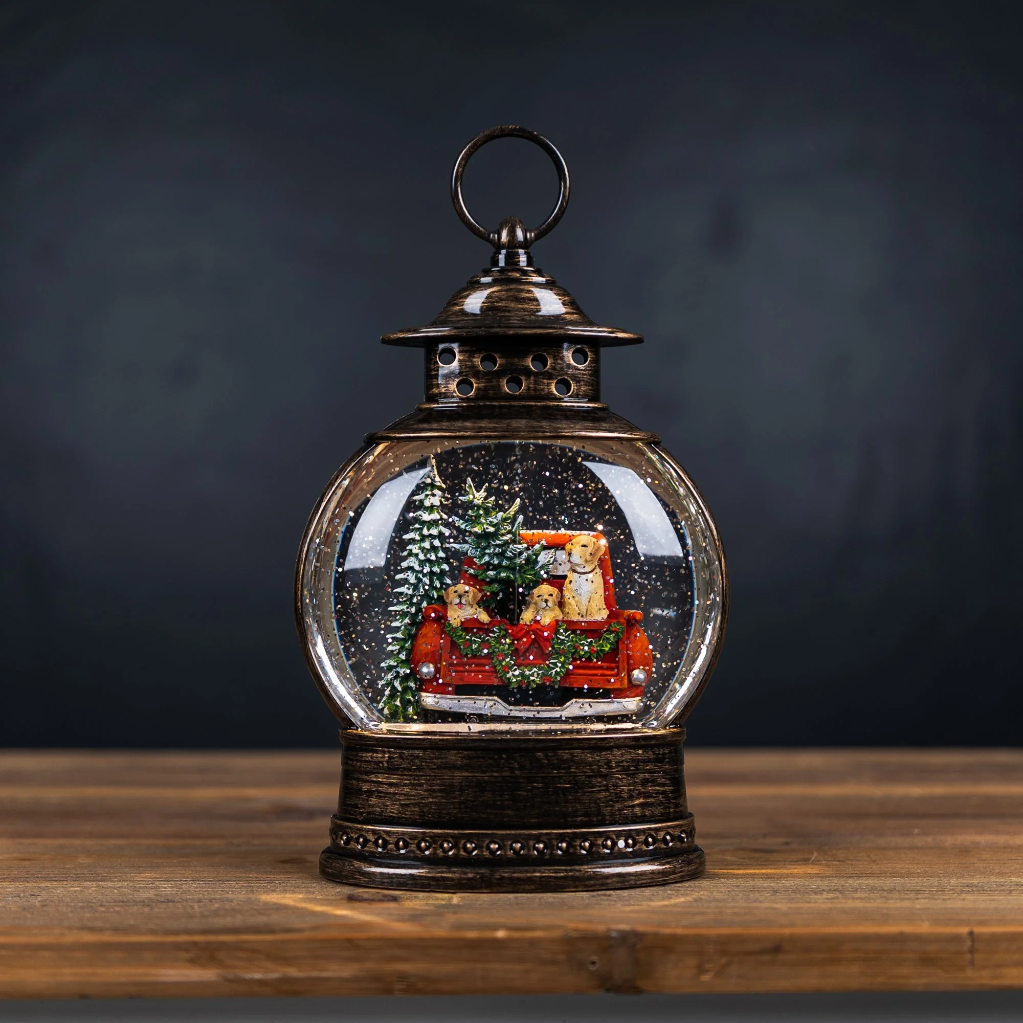 LED Snow Globe with Pickup Truck 11.5"H - Image 2
