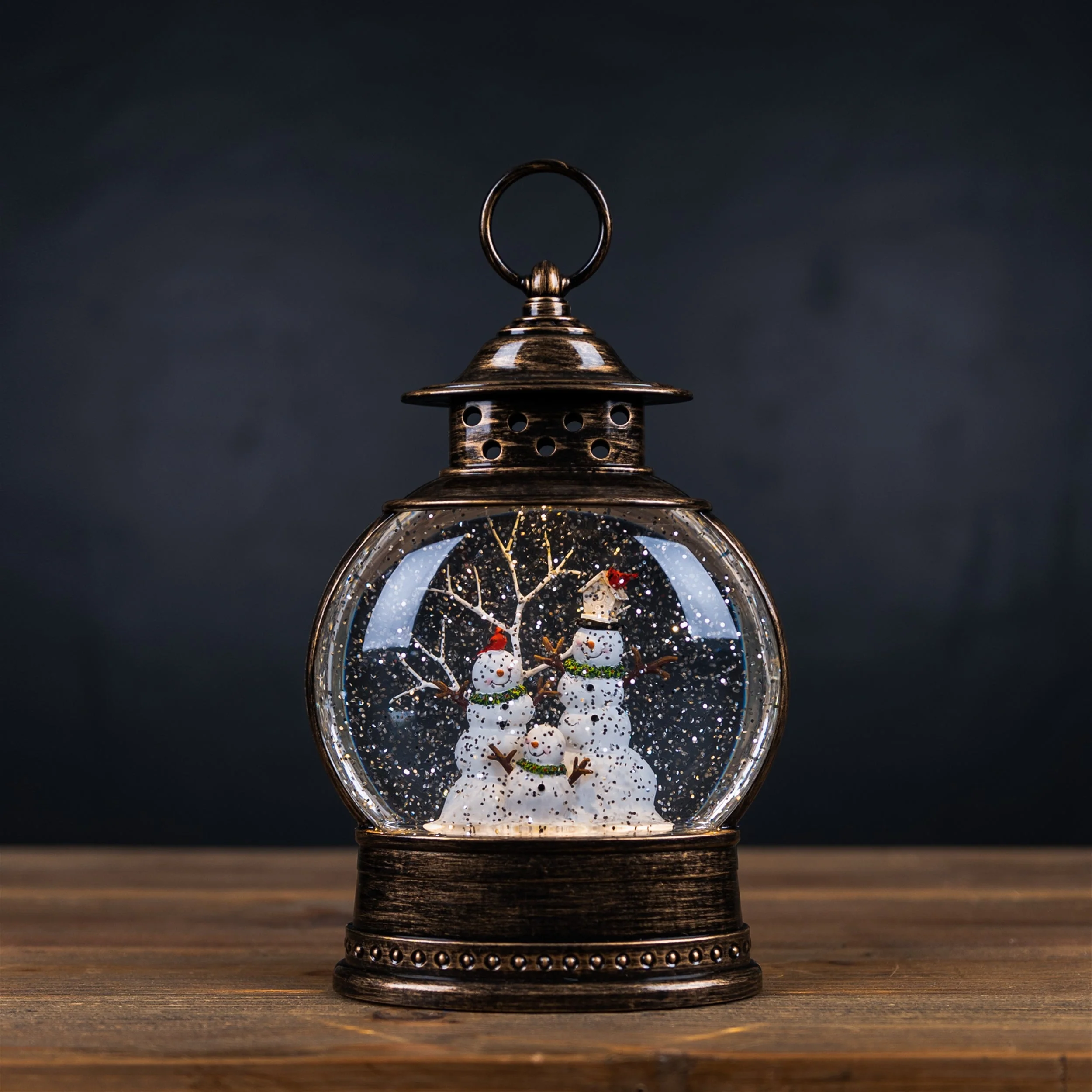 LED Snow Globe with Snowman Family 11.5"H - Image 2