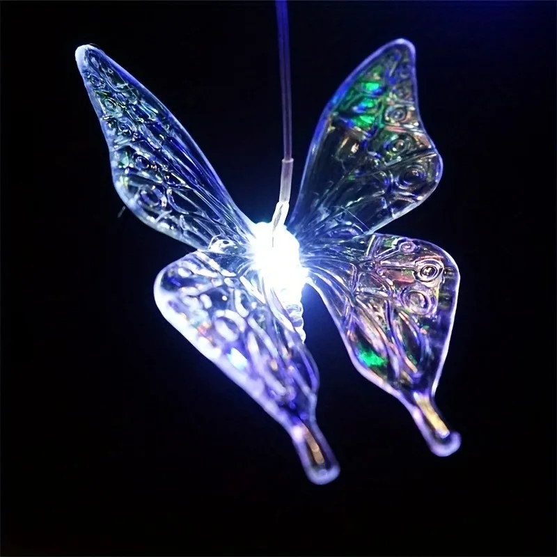 LED Solar Wind Chimes Color Changing Butterfly Dragonfly Hummingbird Outdoor Gift - Image 4