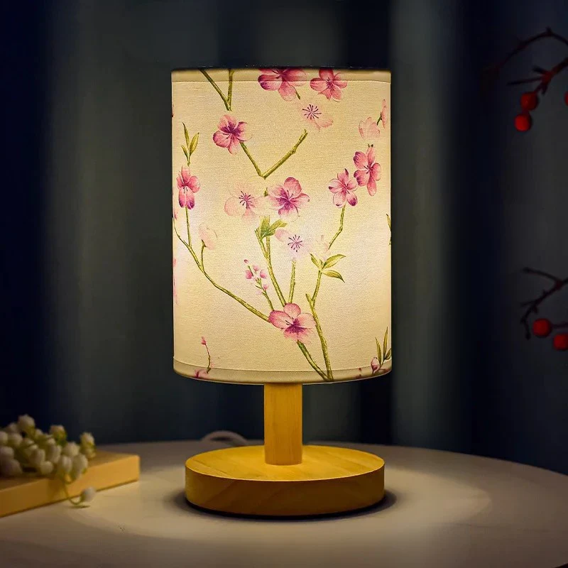 LED Square Table Lamp Dimmable Bedside Light Fabric Shade Chinese Style Decor - Image 11