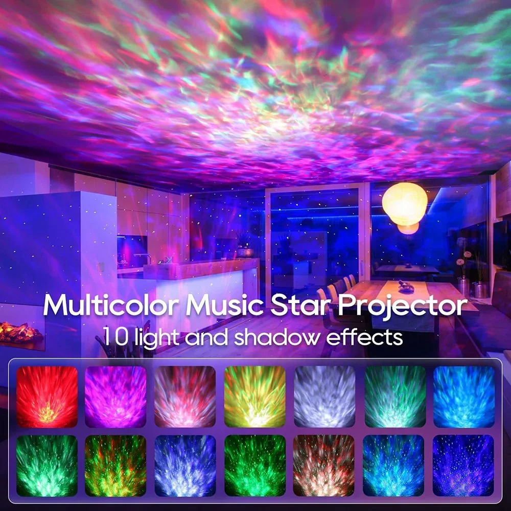 LED Starry Galaxy Projector Night Light Bluetooth Music Colorful Star Lamp Gift - Image 2