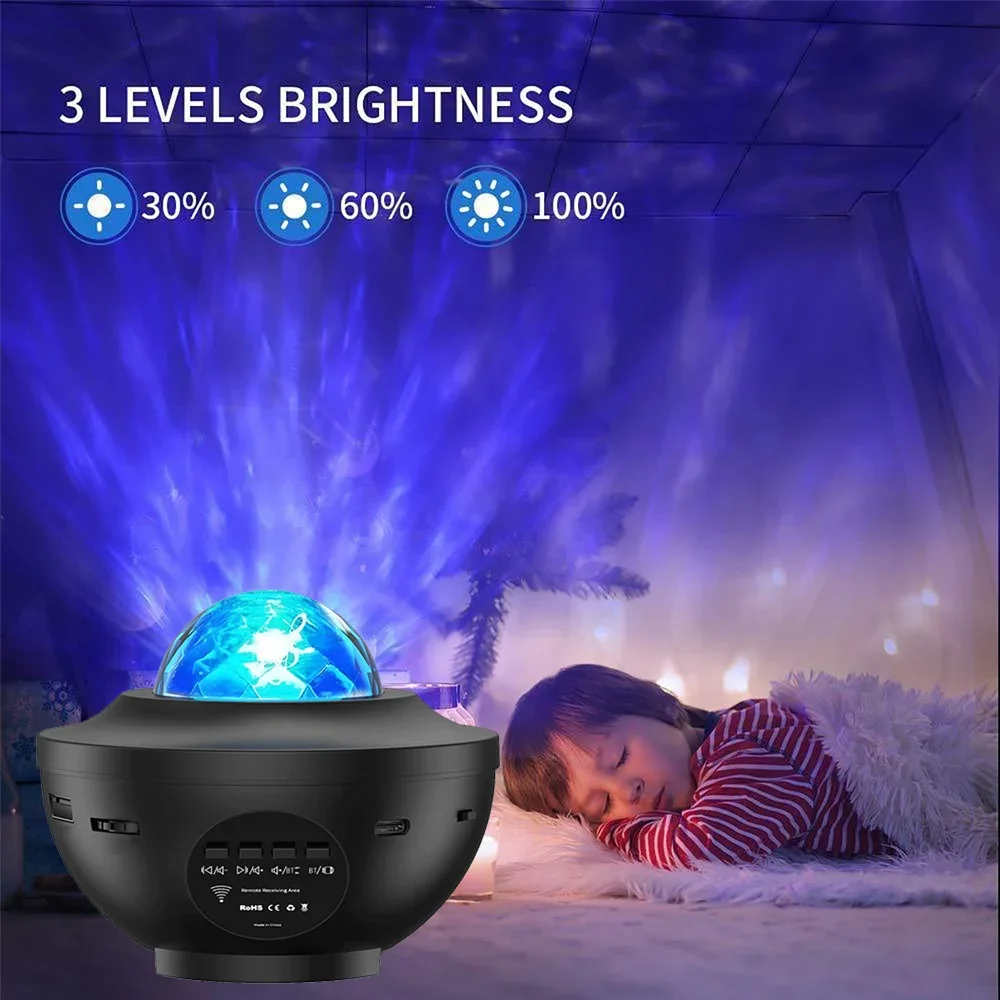 LED Starry Galaxy Projector Night Light Bluetooth Music Colorful Star Lamp Gift - Image 4