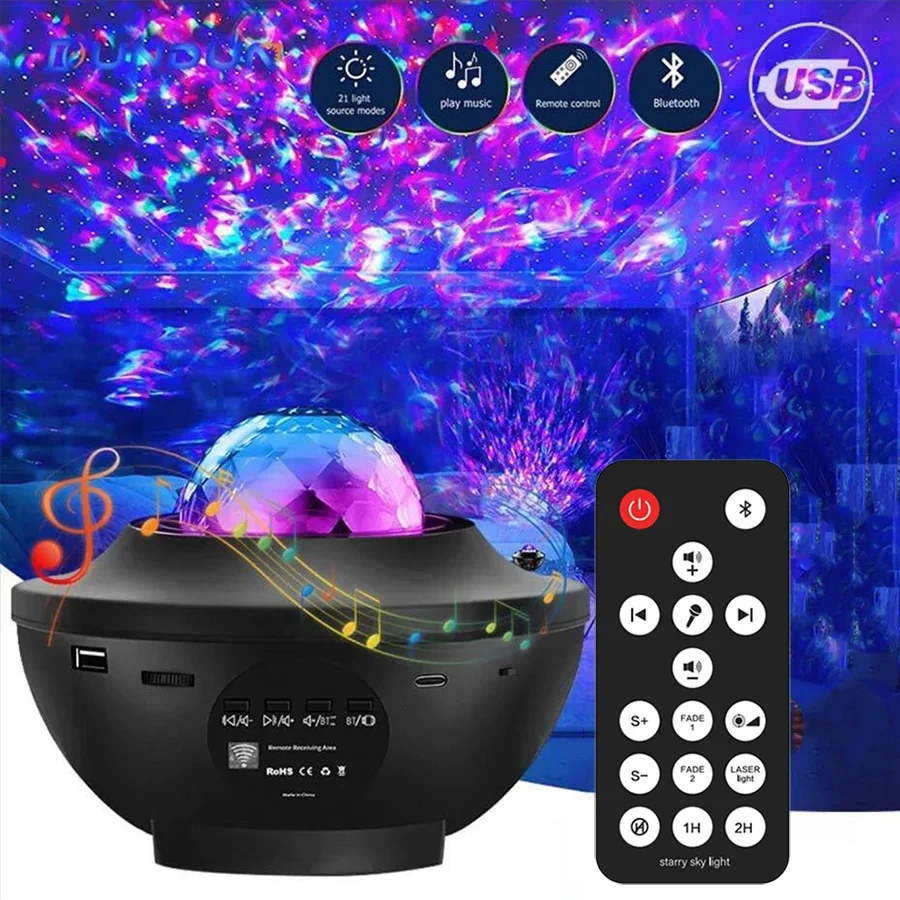 LED Starry Galaxy Projector Night Light Bluetooth Music Colorful Star Lamp Gift - Image 7