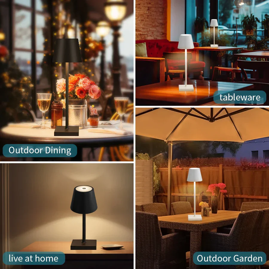 LED Table Lamp 3-Level Dimmable Wireless Touch Desk Lamp USB Rechargeable Night Light - Image 3