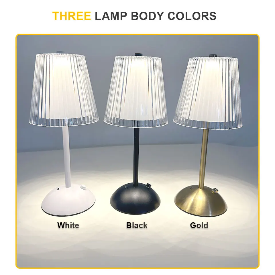 LED Touch Table Lamp Rechargeable Dimmable Bedside Light for Bedroom Bar Hotel - Image 6