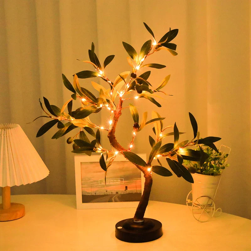 LED Tree Lights Green Battery Table Lamp Indoor Outdoor Bedroom Living Room Decor - Image 4