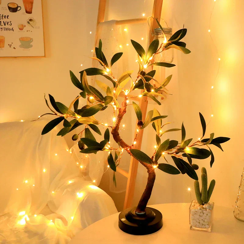 LED Tree Lights Green Battery Table Lamp Indoor Outdoor Bedroom Living Room Decor - Image 5