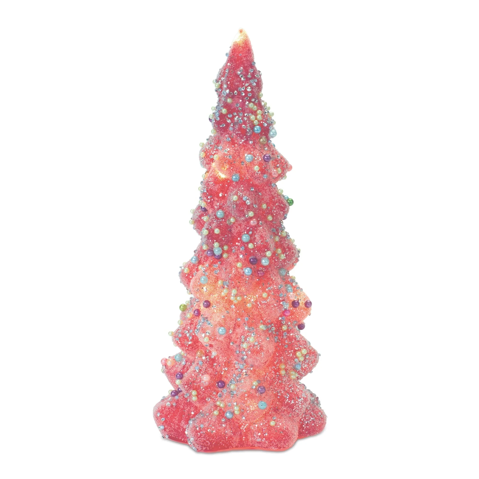 LED Tree with Rainbow Pearl Ornaments (Set of 3) - Image 2