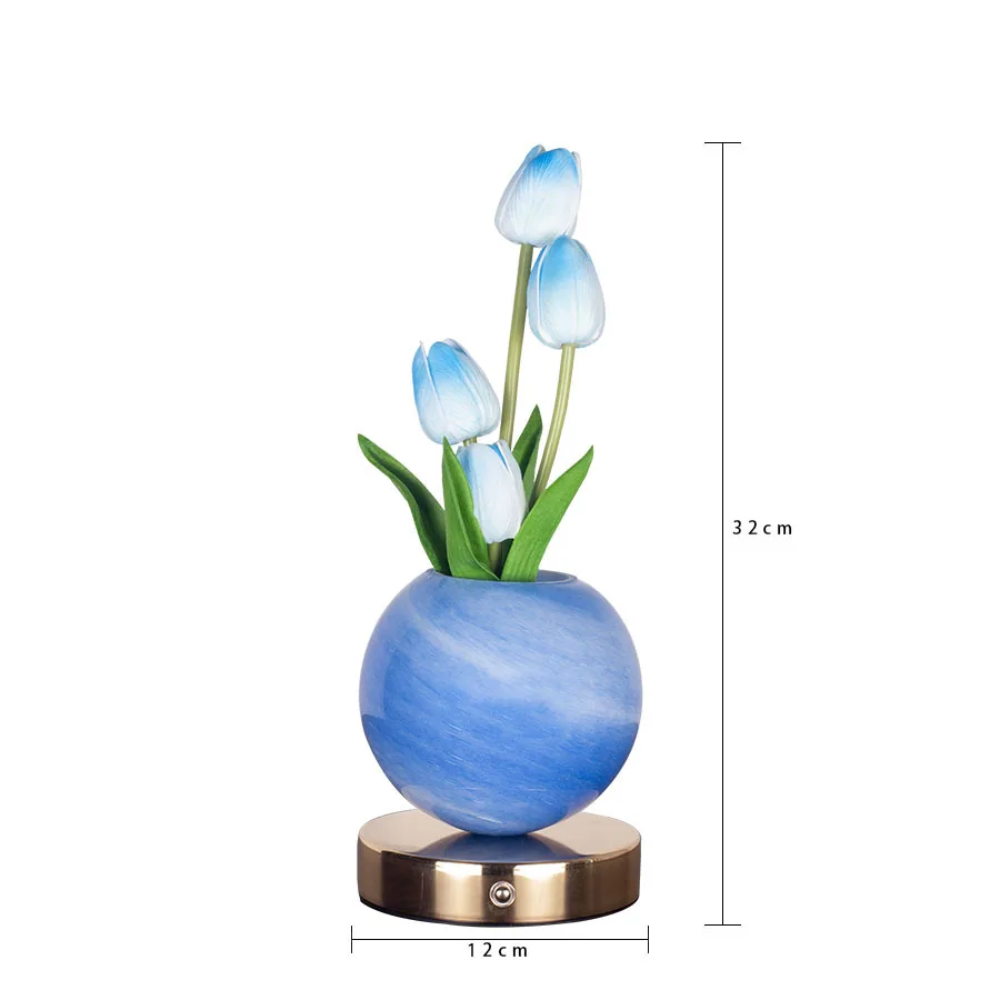 LED Tulip Night Light Bedroom Ambient Desk Lamp Planet Bouquet Decor - Image 3