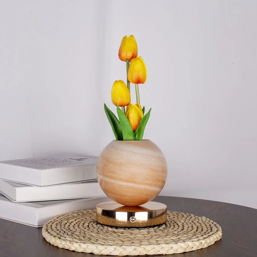 LED Tulip Night Light Bedroom Ambient Desk Lamp Planet Bouquet Decor - Image 4