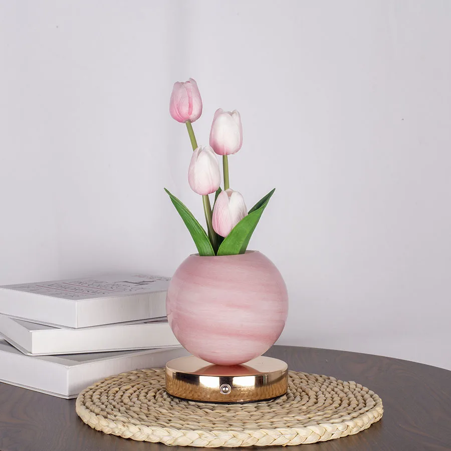 LED Tulip Night Light Bedroom Ambient Desk Lamp Planet Bouquet Decor - Image 6