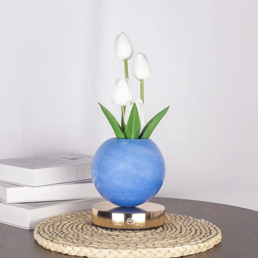 LED Tulip Night Light Bedroom Ambient Desk Lamp Planet Bouquet Decor - Image 8