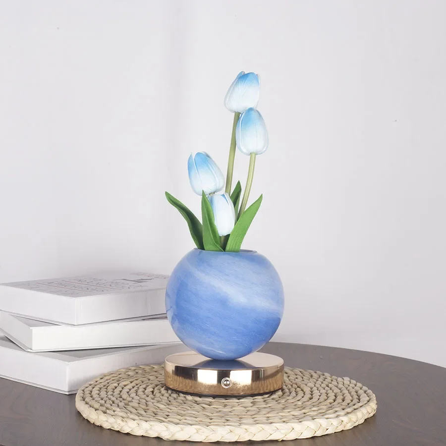 LED Tulip Night Light Bedroom Ambient Desk Lamp Planet Bouquet Decor - Image 9