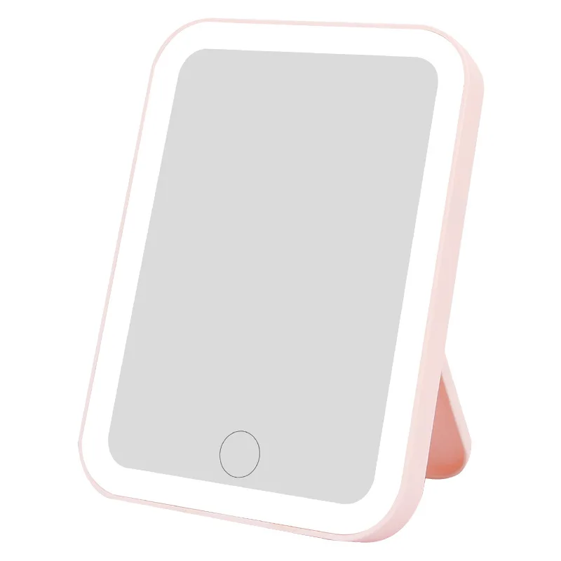 LED Vanity Makeup Mirror Touch Screen USB Rechargeable 3 Colors Dimmable Portable - Image 4