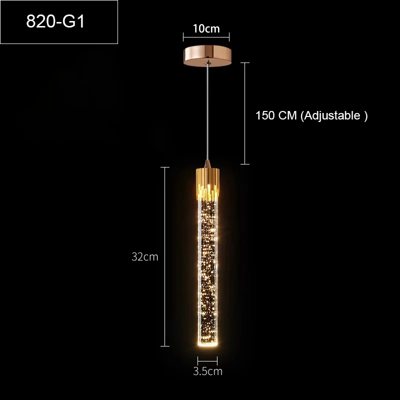 LED Water Drop Bubble Pendant Light Crystal Hanging Lamp Bedroom Dining Decor - Image 10