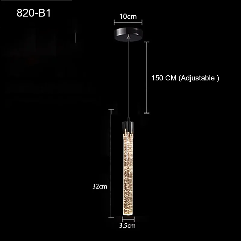 LED Water Drop Bubble Pendant Light Crystal Hanging Lamp Bedroom Dining Decor - Image 11