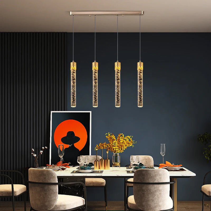 LED Water Drop Bubble Pendant Light Crystal Hanging Lamp Bedroom Dining Decor - Image 2