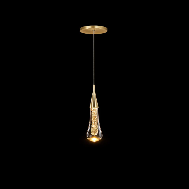 LED Water Drop Bubble Pendant Light Crystal Hanging Lamp Bedroom Dining Decor - Image 21