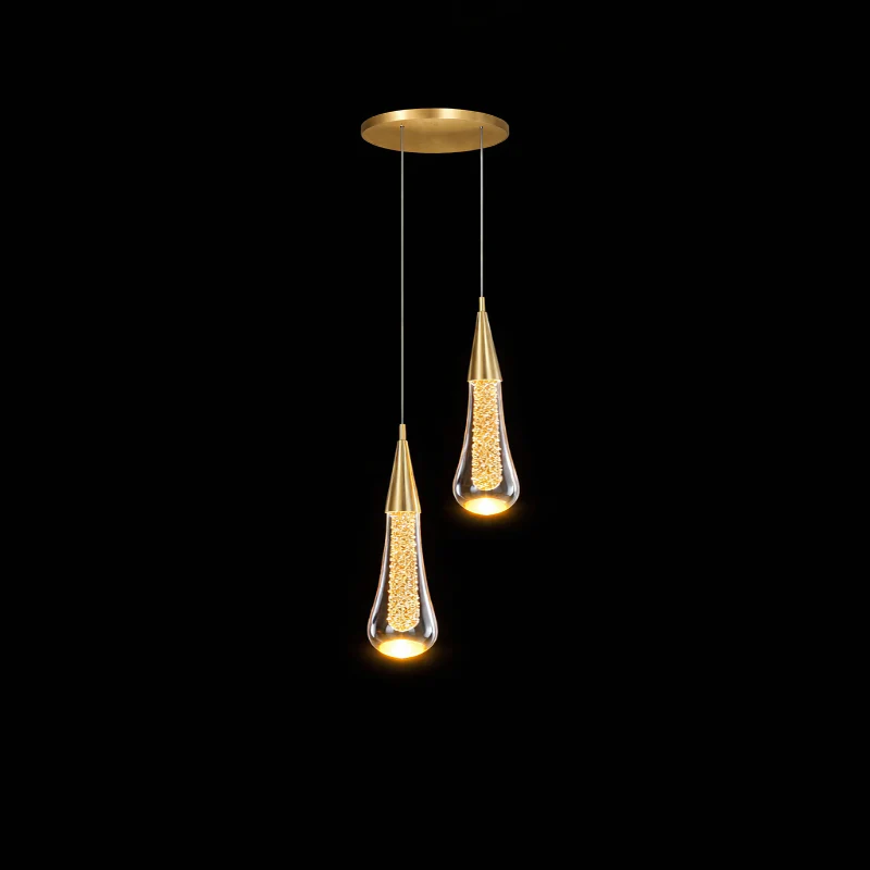 LED Water Drop Bubble Pendant Light Crystal Hanging Lamp Bedroom Dining Decor - Image 22