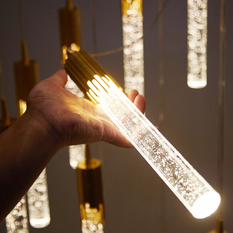 LED Water Drop Bubble Pendant Light Crystal Hanging Lamp Bedroom Dining Decor - Image 5