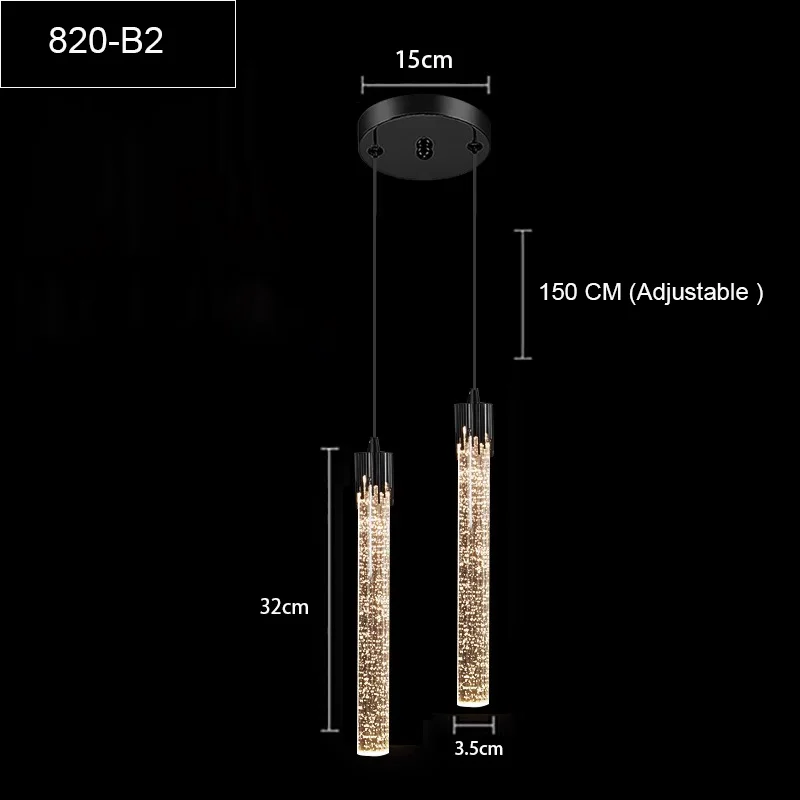 LED Water Drop Bubble Pendant Light Crystal Hanging Lamp Bedroom Dining Decor - Image 9