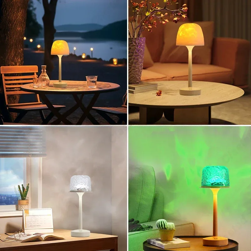 LED Water Ripple Desk Lamp Romantic Night Light Projection Bedroom Couple Gift - Image 4