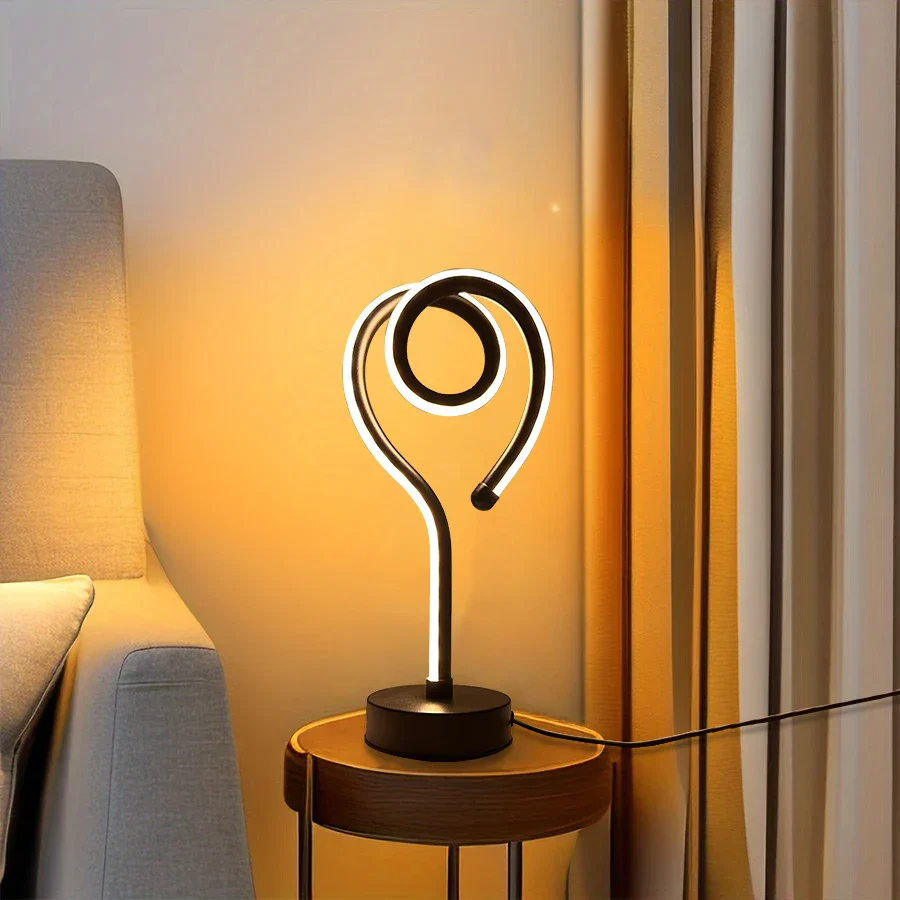 LED Water Ripple Nightlight USB Rechargeable RGB Table Lamp with Remote Control - Image 2