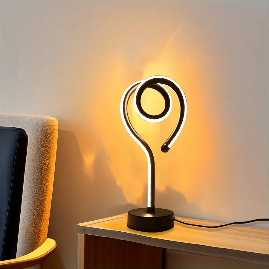 LED Water Ripple Nightlight USB Rechargeable RGB Table Lamp with Remote Control - Image 3
