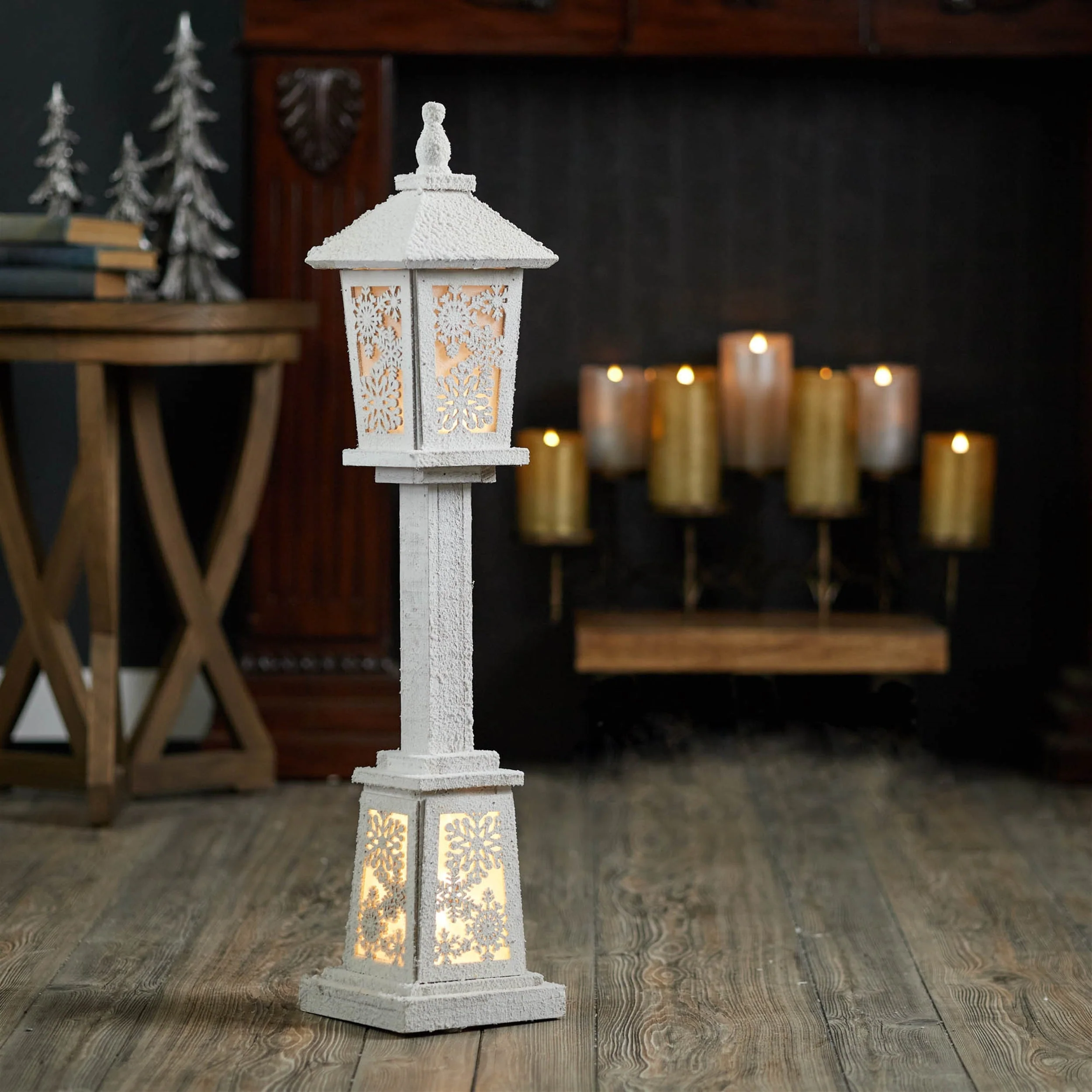 LED Winter Lantern Post 32"H - Image 2