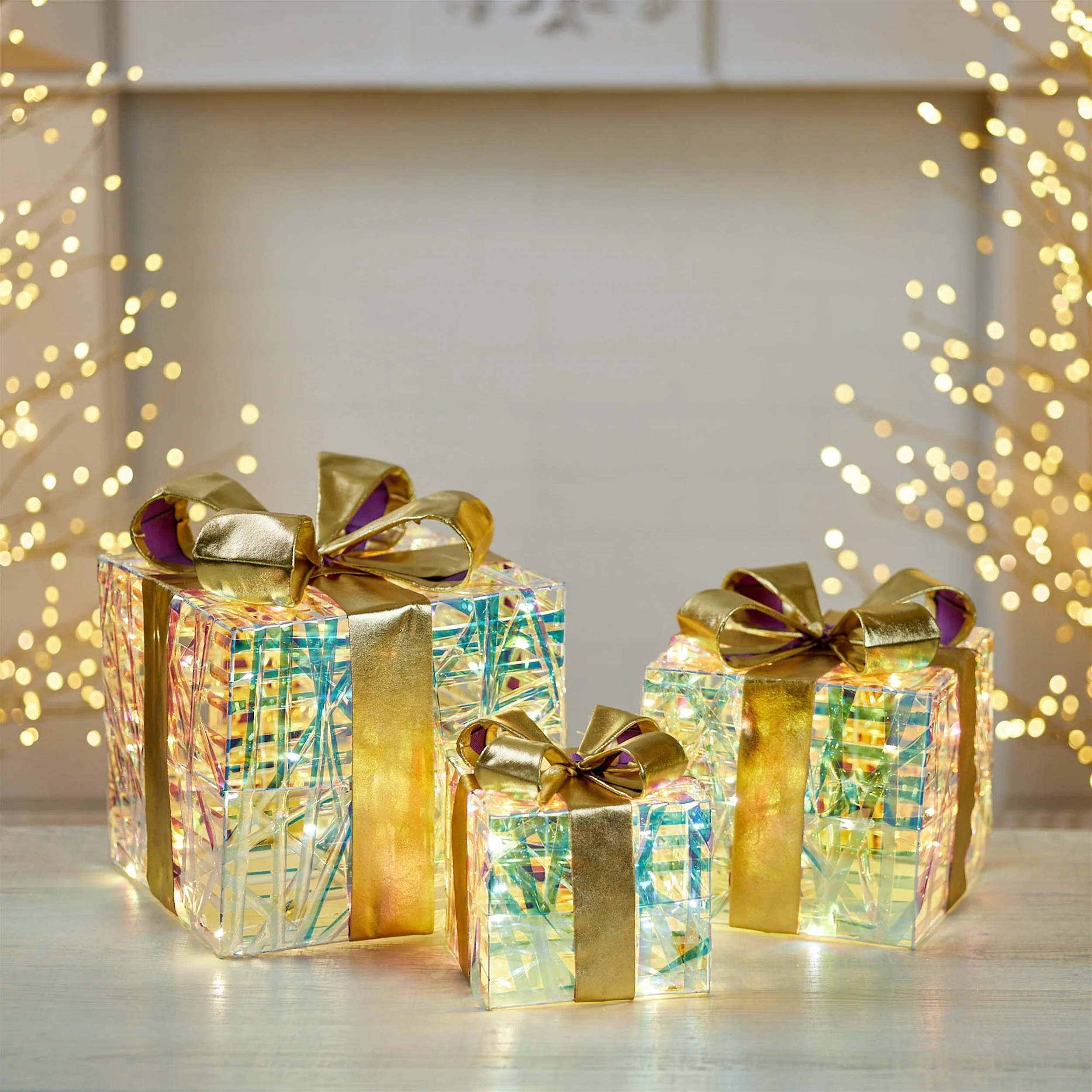 LED Woven Packages with Bow (Set of 3) - Image 2