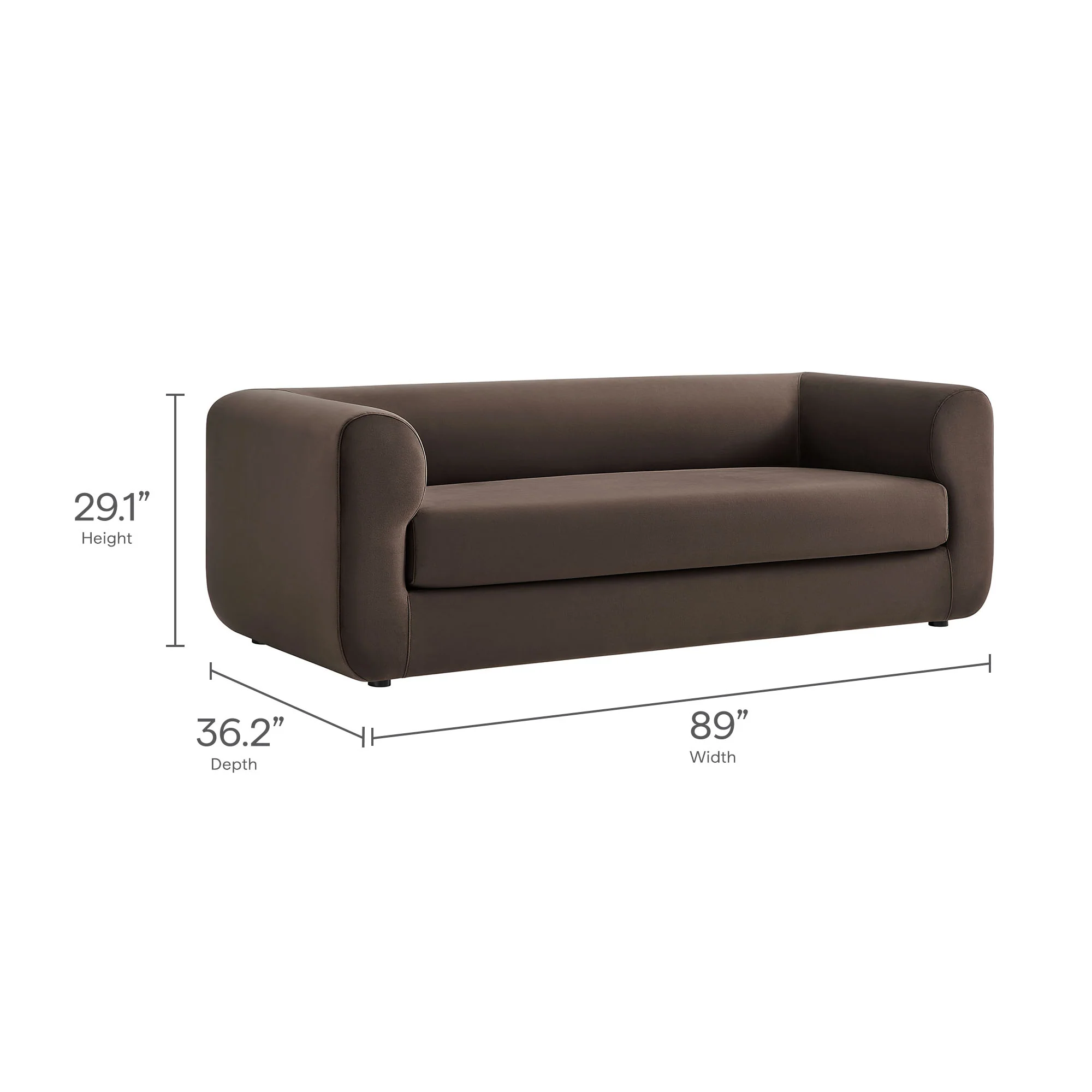 Leif 89" Performance Velvet Upholstered Sofa by Modway - Image 16