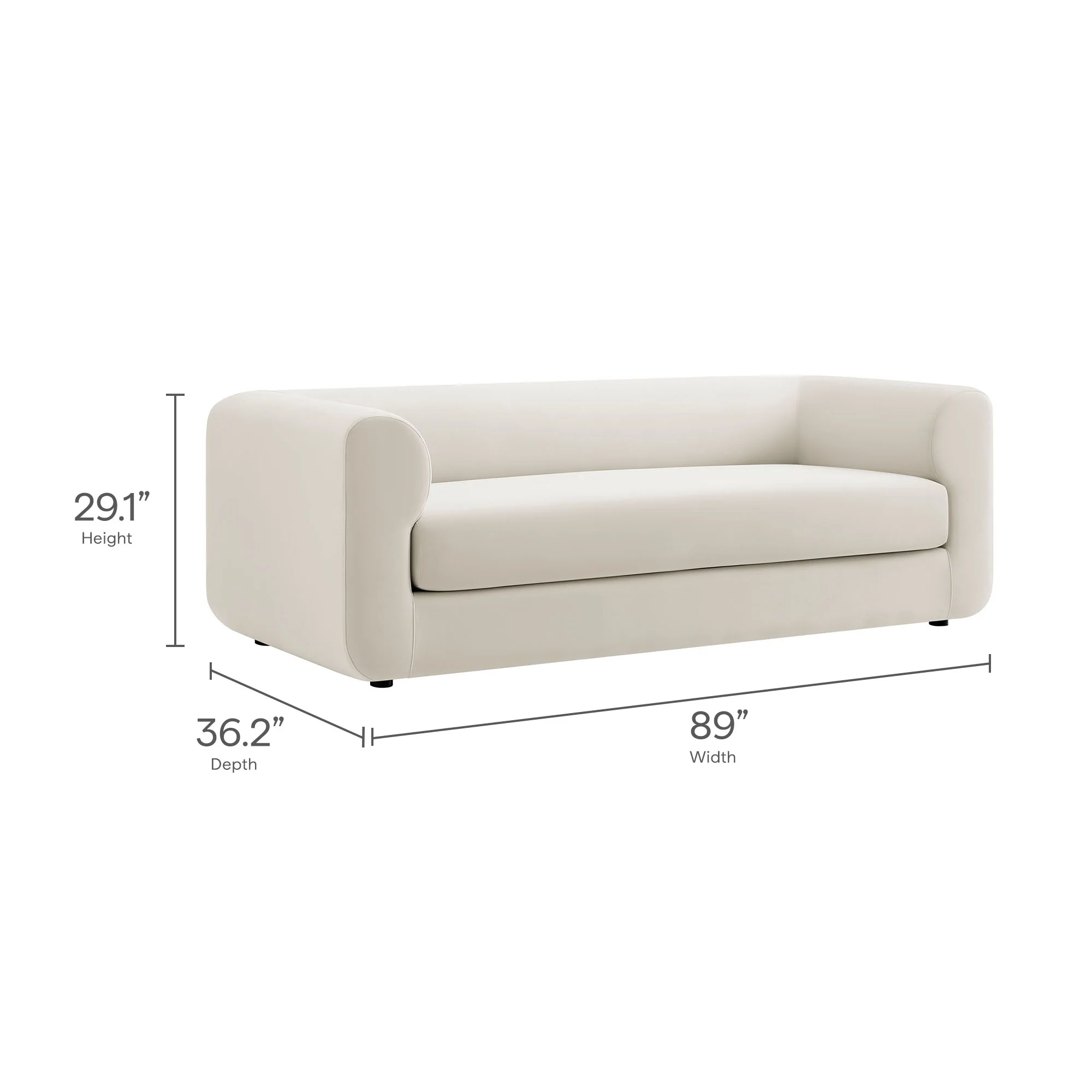 Leif 89" Performance Velvet Upholstered Sofa by Modway - Image 17