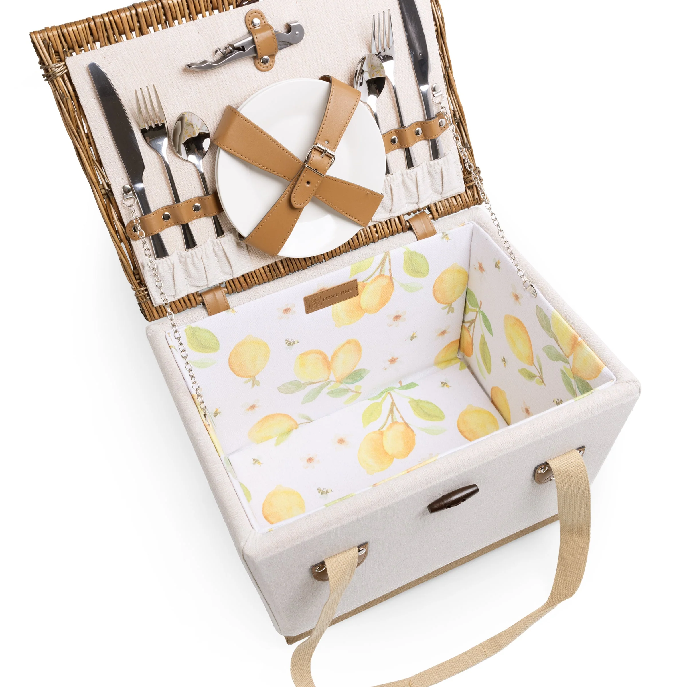 Lemongrove Picnic Basket for 2 - Bees & Lemons - Image 12