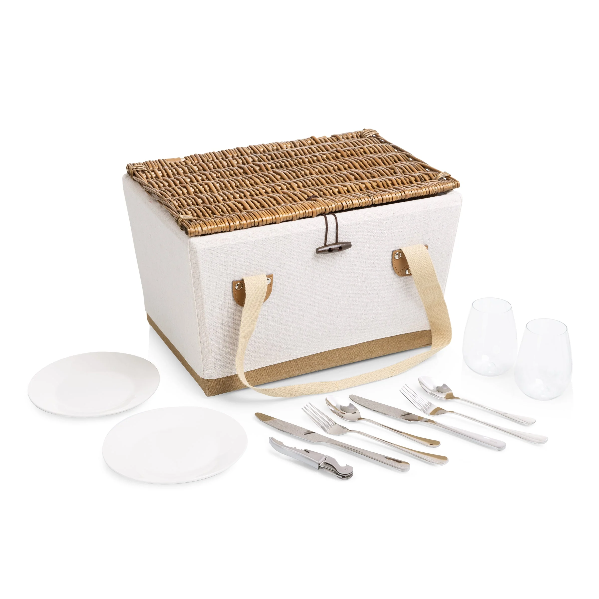 Lemongrove Picnic Basket for 2 - Bees & Lemons - Image 6