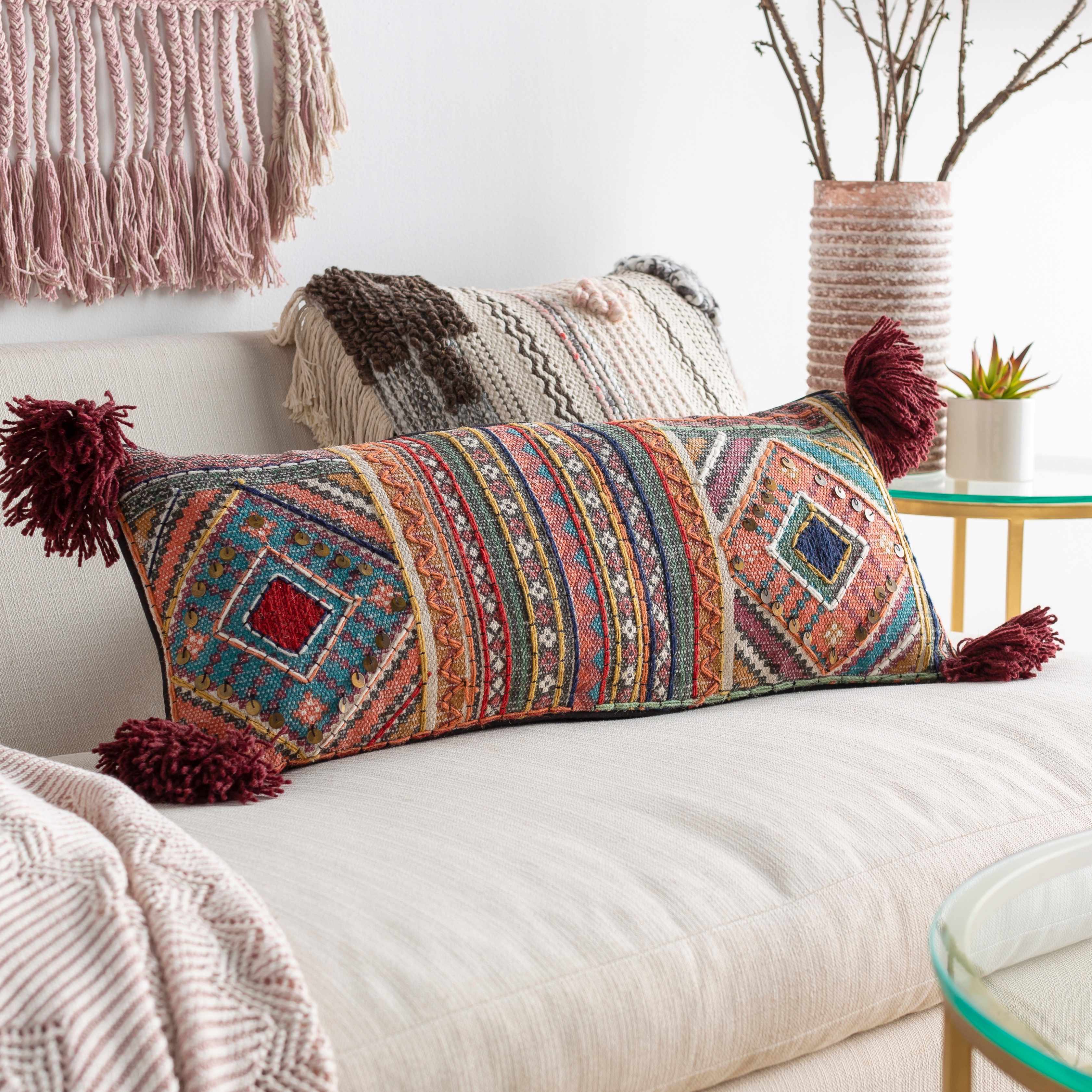 Lenorah Pink&White Textured Throw Pillow - Clearance - Image 7
