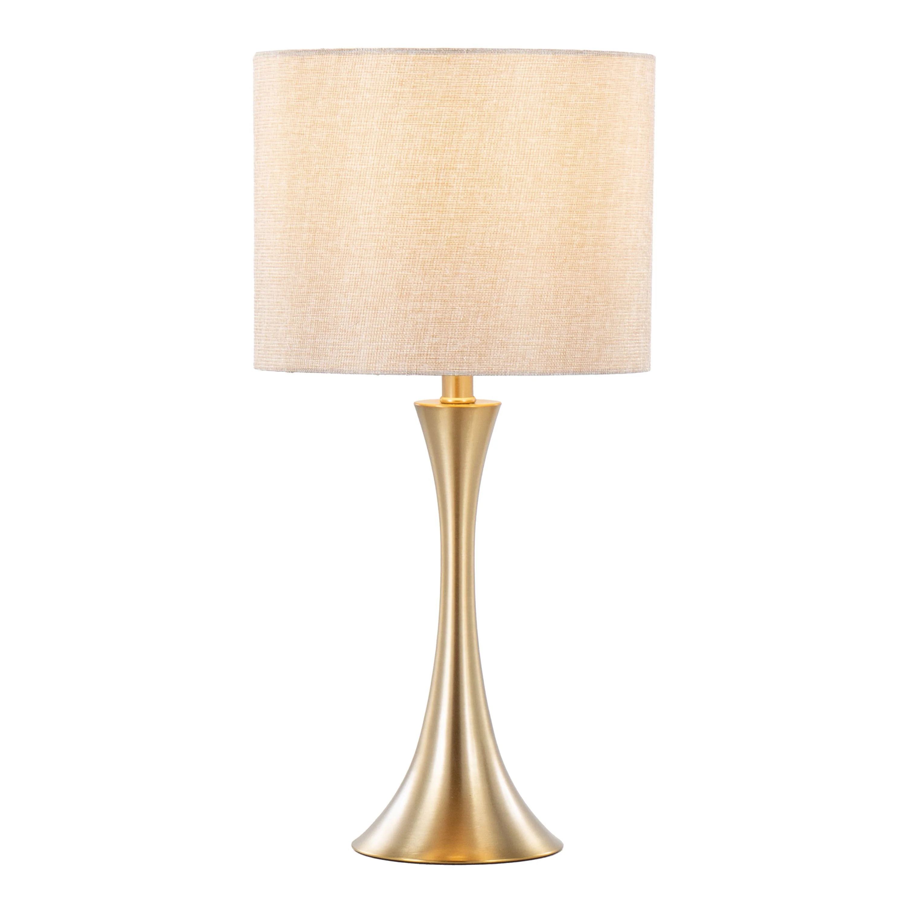 Lenuxe 24" Contemporary Metal Table Lamps in Gold with Linen Shades - Set of 2 - Image 3