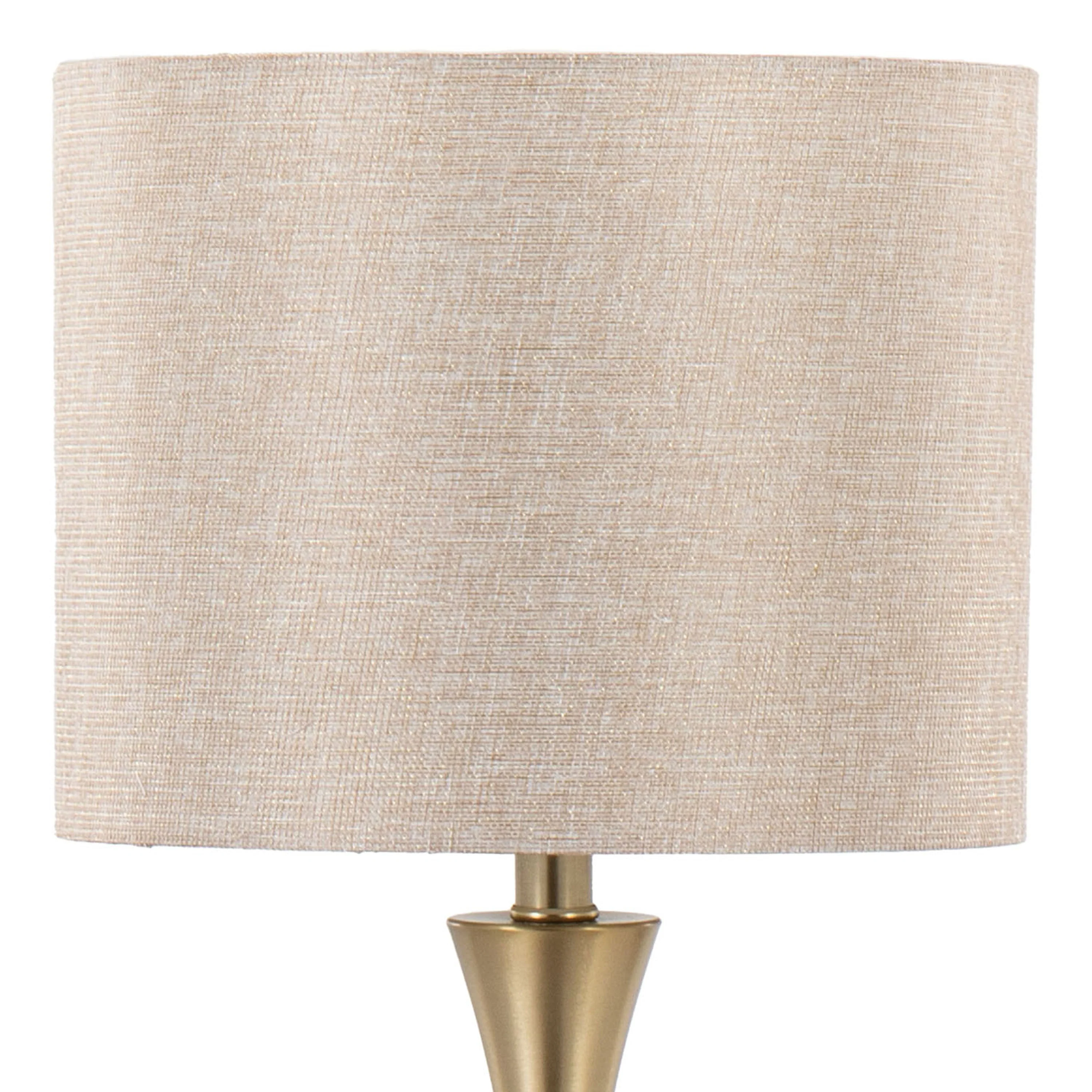 Lenuxe 24" Contemporary Metal Table Lamps in Gold with Linen Shades - Set of 2 - Image 4