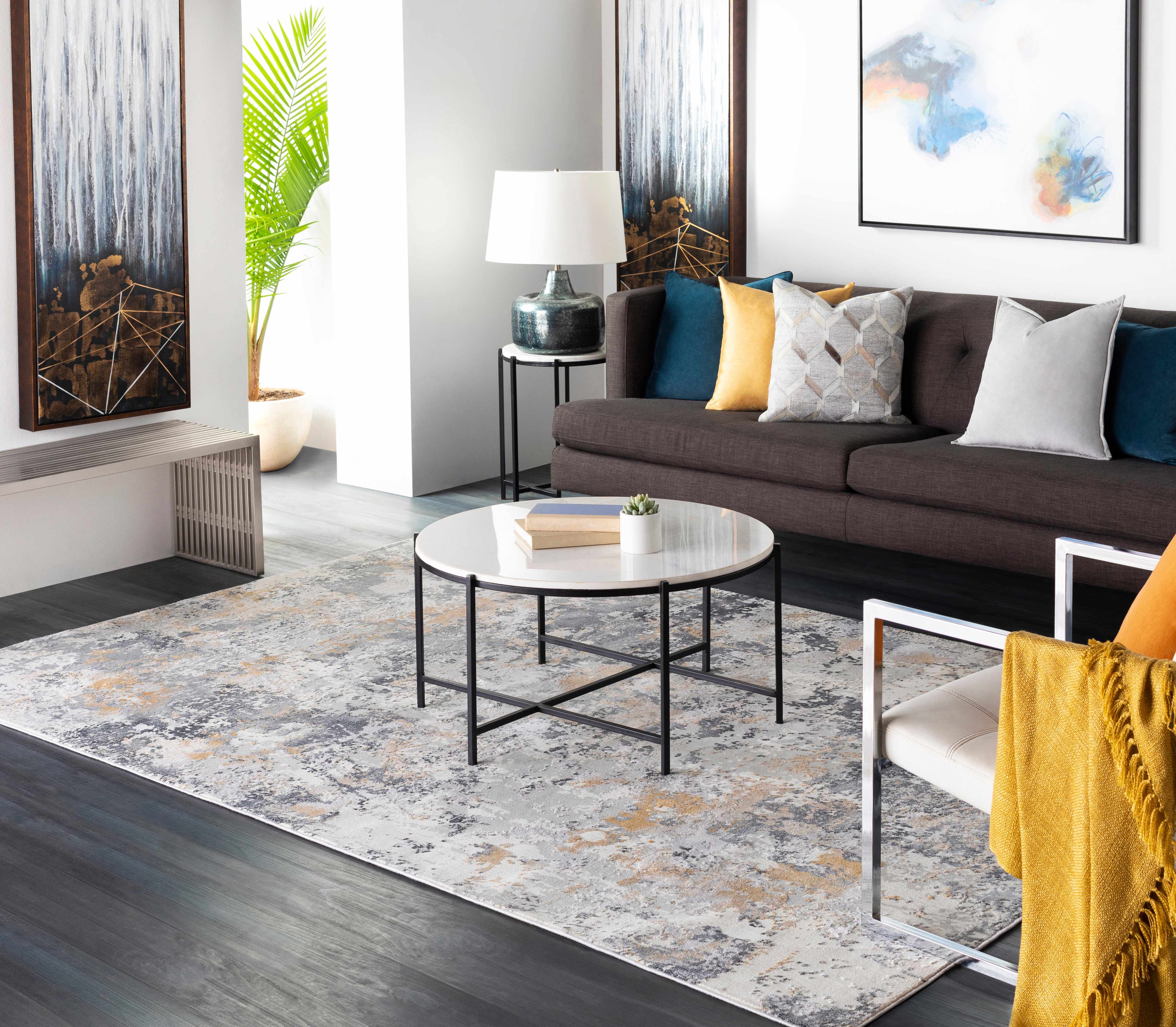 Lenzburg Faux Silk Abstract Rug - Image 7