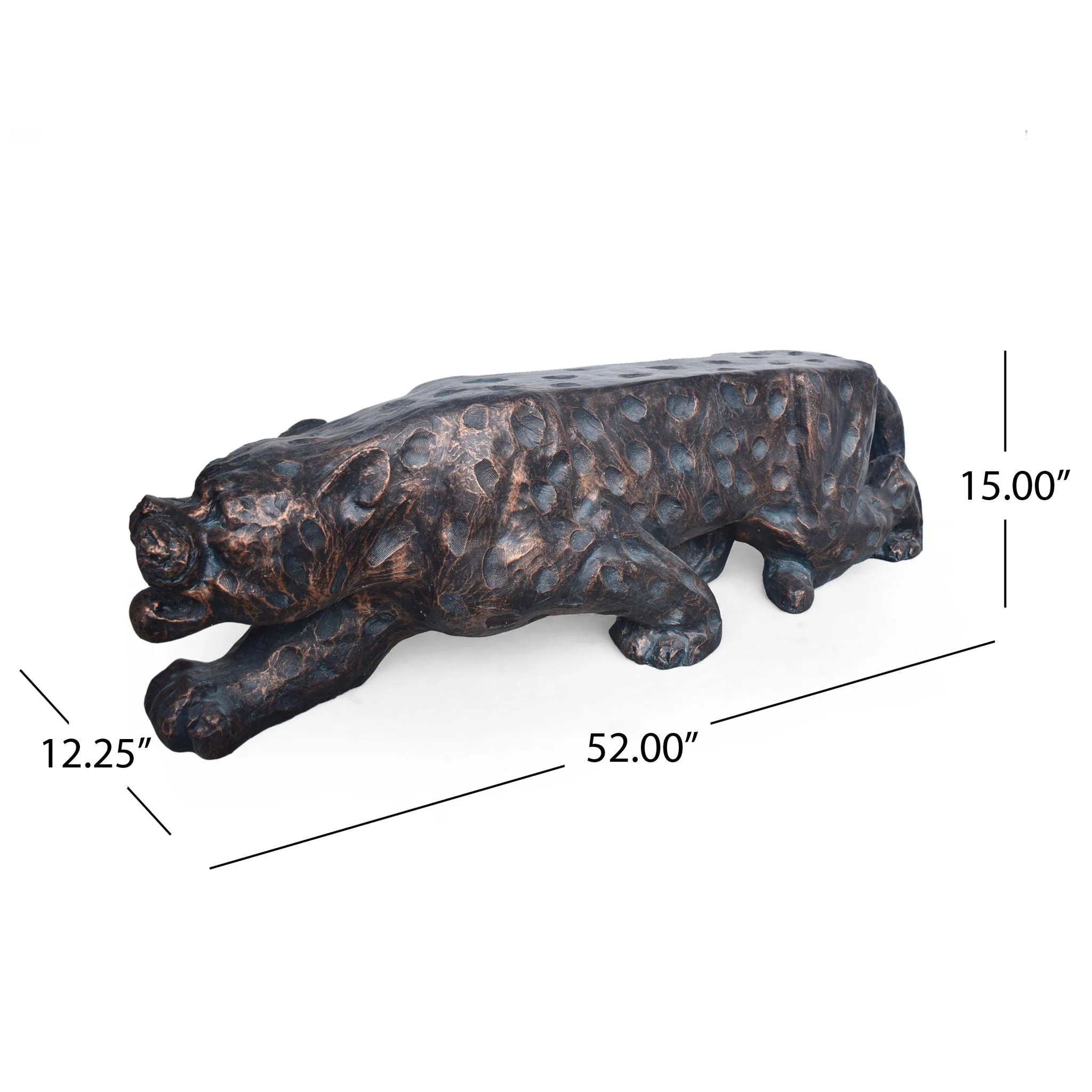 Leopard Lightweight Concrete Bench - Copper - Image 4